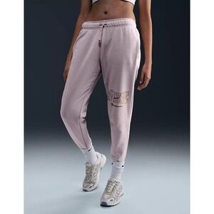 Nike Women Platinum Violet/Gold Club Fleece Medium Mid-Rise Joggers (FV8062-019)